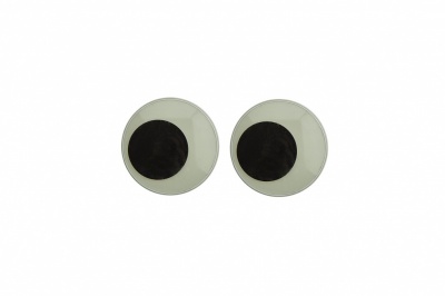 Глазки для игрушек, круглые, с ресничками, 10 мм/упак.50+/-2 шт, цв. -черно-белые - купить в Симферополе. Цена: 21.24 руб.