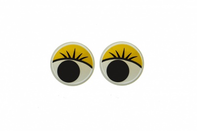 Глазки для игрушек, круглые, с бегающими зрачками, 8 мм/упак.50+/-2 шт, цв. -желтый - купить в Симферополе. Цена: 59.05 руб.