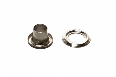 Люверсы металлические "ОмТекс", блочка/кольцо, (3 мм) - цв.никель - купить в Симферополе. Цена: 0.18 руб.