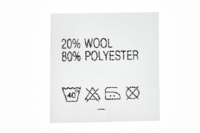Состав и уход 20% wool 80% poliester - купить в Симферополе. Цена: 64.21 руб.