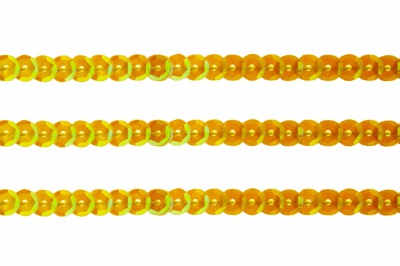 Пайетки "ОмТекс" на нитях, CREAM, 6 мм С / упак.73+/-1м, цв. 92 - золото - купить в Симферополе. Цена: 484.77 руб.