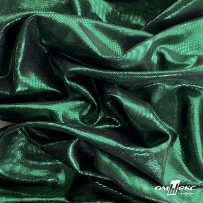 Трикотажное полотно голограмма, шир.140 см, #602 -чёрный/зелёный - купить в Симферополе. Цена 385.88 руб.