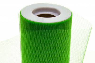 Фатин в шпульках 16-146, 10 гр/м2, шир. 15 см (в нам. 25+/-1 м), цвет зелёный - купить в Симферополе. Цена: 100.69 руб.