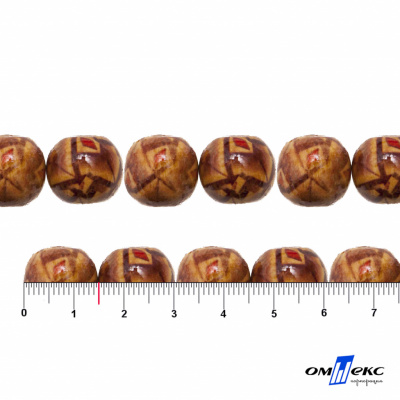 0133-Бусины деревянные "ОмТекс", 15 мм, упак.50+/-3шт - купить в Симферополе. Цена: 77 руб.