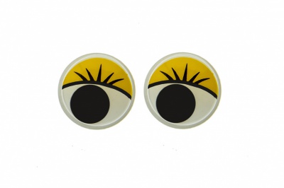 Глазки для игрушек, круглые, с бегающими зрачками, 12 мм/упак.50+/-2 шт, цв. -желтый - купить в Симферополе. Цена: 95.04 руб.