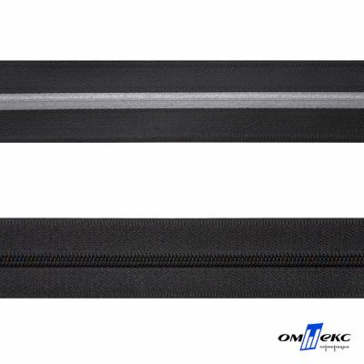 Рулонная молния с покрытием PVC спираль тип 3 (упак.270м) -черная с полосой СВО - купить в Симферополе. Цена: 12.74 руб.