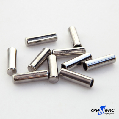 06033-Наконечник для шнура металл, отв. 4 мм, цв. никель - купить в Симферополе. Цена: 6.08 руб.