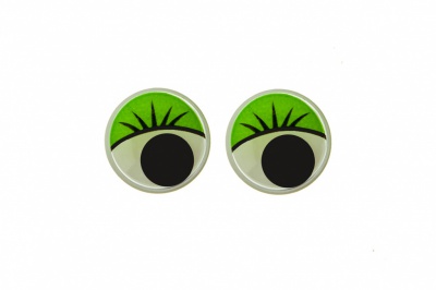 Глазки для игрушек, круглые, с бегающими зрачками, 10 мм/упак.50+/-2 шт, цв. -зеленый - купить в Симферополе. Цена: 71.20 руб.