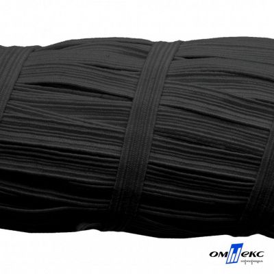 Резиновые нити с текстильным покрытием, шир. 6 мм (55 м/уп), цв.-черный - купить в Симферополе. Цена: 210.75 руб.