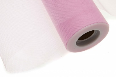Фатин в шпульках 16-14, 10 гр/м2, шир. 15 см (в нам. 25+/-1 м), цвет розовый - купить в Симферополе. Цена: 100.69 руб.