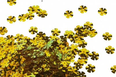 Пайетки "ОмТекс" россыпью,DOUBLE SIDED GOLD,цветок 14 мм/упак.50 гр, цв. 0460-золото - купить в Симферополе. Цена: 80.93 руб.
