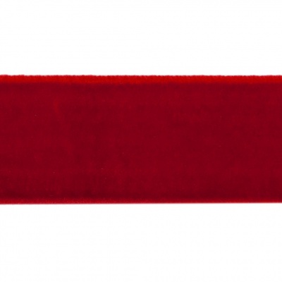 Лента бархатная нейлон, шир.25 мм, (упак. 45,7м), цв.45-красный - купить в Симферополе. Цена: 981.09 руб.
