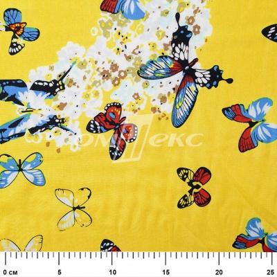 Плательная ткань "Софи" 7.2, 75 гр/м2, шир.150 см, принт бабочки - купить в Симферополе. Цена 241.49 руб.