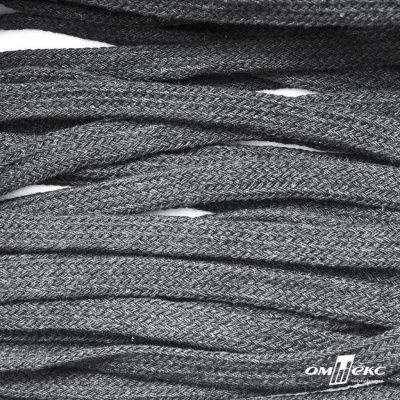 Шнур плетеный d-8 мм плоский, 70% хлопок 30% полиэстер, уп.85+/-1 м, цв.1027-серый - купить в Симферополе. Цена: 735 руб.