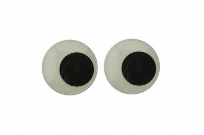 Глазки для игрушек, круглые, с бегающими зрачками, 24 мм/упак.50+/-2 шт, цв. -черно-белые - купить в Симферополе. Цена: 60.32 руб.