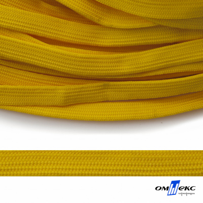 Шнур плетеный (плоский) d-12 мм, (уп.90+/-1м), 100% полиэстер, цв.269 - жёлтый - купить в Симферополе. Цена: 8.62 руб.