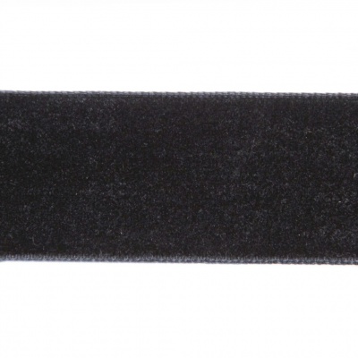 Лента бархатная нейлон, шир.25 мм, (упак. 45,7м), цв.03-черный - купить в Симферополе. Цена: 800.84 руб.