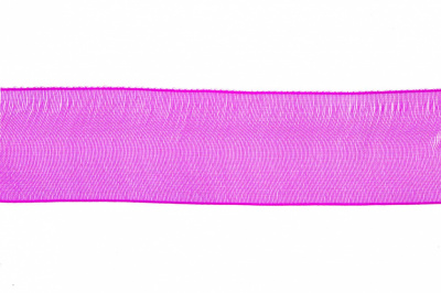 Лента органза 1015, шир. 10 мм/уп. 22,8+/-0,5 м, цвет ярк.розовый - купить в Симферополе. Цена: 38.39 руб.