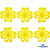 Кружево гипюр "Ромашка" 0575-1169, шир. 25 мм/уп.13,7 м, цвет 8208-жёлтый - купить в Симферополе. Цена: 289.76 руб.
