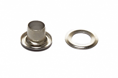 Люверсы металлические "ОмТекс", блочка/кольцо, (4 мм) - цв.никель - купить в Симферополе. Цена: 0.24 руб.