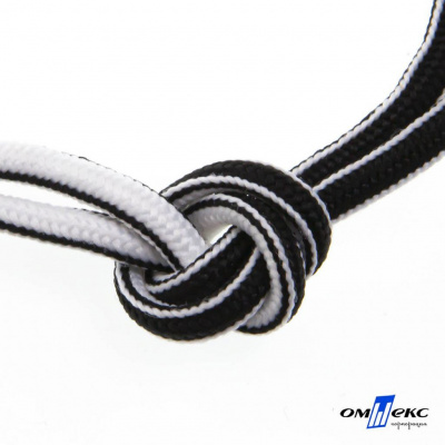 Шнурки #4-27, круглые 130 см, двухцветные (черно/белый) - купить в Симферополе. Цена: 47.04 руб.