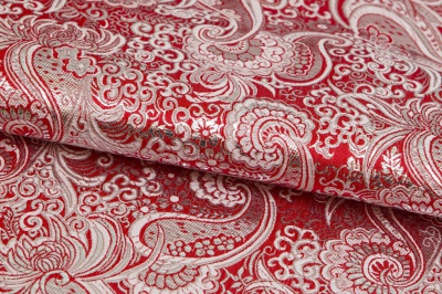 Ткань костюмная жаккард, 135 гр/м2, шир.150см, цвет красный№3 - купить в Симферополе. Цена 441.94 руб.