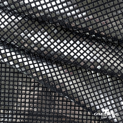 Трикотажное полотно голограмма, шир.140 см, #603 -черный/серебро - купить в Симферополе. Цена 771.75 руб.