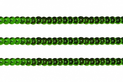 Пайетки "ОмТекс" на нитях, SILVER-BASE, 6 мм С / упак.73+/-1м, цв. 4 - зеленый - купить в Симферополе. Цена: 484.77 руб.