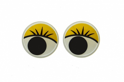 Глазки для игрушек, круглые, с бегающими зрачками, 15 мм/упак.50+/-2 шт, цв. -желтый - купить в Симферополе. Цена: 113.01 руб.