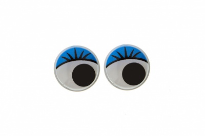 Глазки для игрушек, круглые, с бегающими зрачками, 8 мм/упак.50+/-2 шт, цв. -синий - купить в Симферополе. Цена: 59.05 руб.