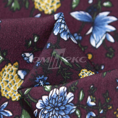 Плательная ткань "Фламенко" 4.1, 80 гр/м2, шир.150 см, принт растительный - купить в Симферополе. Цена 259.21 руб.