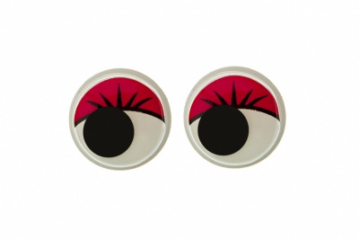 Глазки для игрушек, круглые, с бегающими зрачками, 12 мм/упак.50+/-2 шт, цв. -красный - купить в Симферополе. Цена: 95.04 руб.