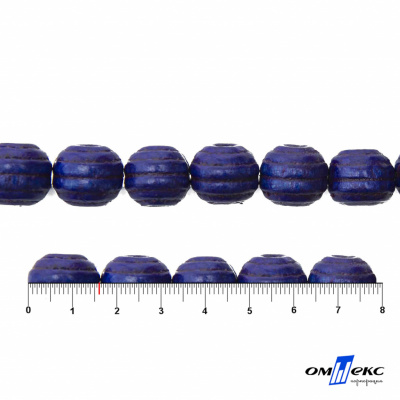 0309-Бусины деревянные "ОмТекс", 16 мм, упак.50+/-3шт, цв.006-синий - купить в Симферополе. Цена: 62.22 руб.