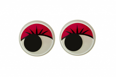 Глазки для игрушек, круглые, с бегающими зрачками, 15 мм/упак.50+/-2 шт, цв. -красный - купить в Симферополе. Цена: 113.01 руб.