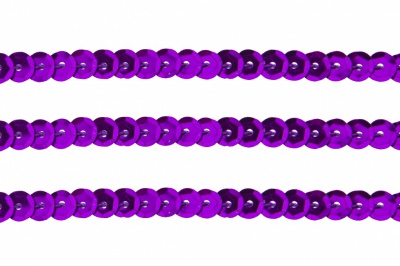 Пайетки "ОмТекс" на нитях, SILVER-BASE, 6 мм С / упак.73+/-1м, цв. 12 - фиолет - купить в Симферополе. Цена: 300.55 руб.